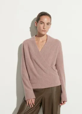 Vince - Wrap Front Pullover in Pink Shell